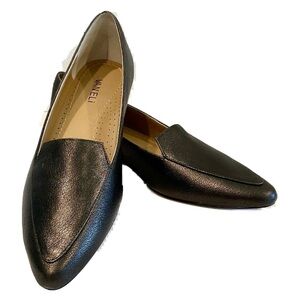 VANELI Womens Leather Dress Loafers, Bronze w/Gold Metal Heel Size 11 N